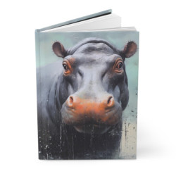 Hippopotamus Portrait Journal, Matte,  8" x 5.7"