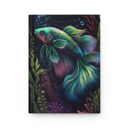 Betta Surrounded By Aquatic Foliage Alcohol Marker Style Aquatic Design Journal, Matte,  8" x 5.7"