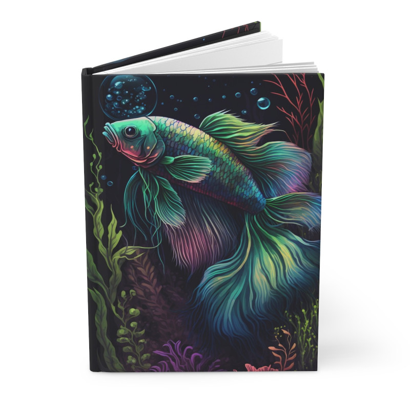 Betta Surrounded By Aquatic Foliage Alcohol Marker Style Aquatic Design Journal, Matte,  8" x 5.7"