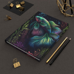 Betta Surrounded By Aquatic Foliage Alcohol Marker Style Aquatic Design Journal, Matte,  8" x 5.7"