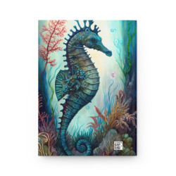 Seahorse Alcohol Marker Style Aquatic Design Journal, Matte,  8" x 5.7"