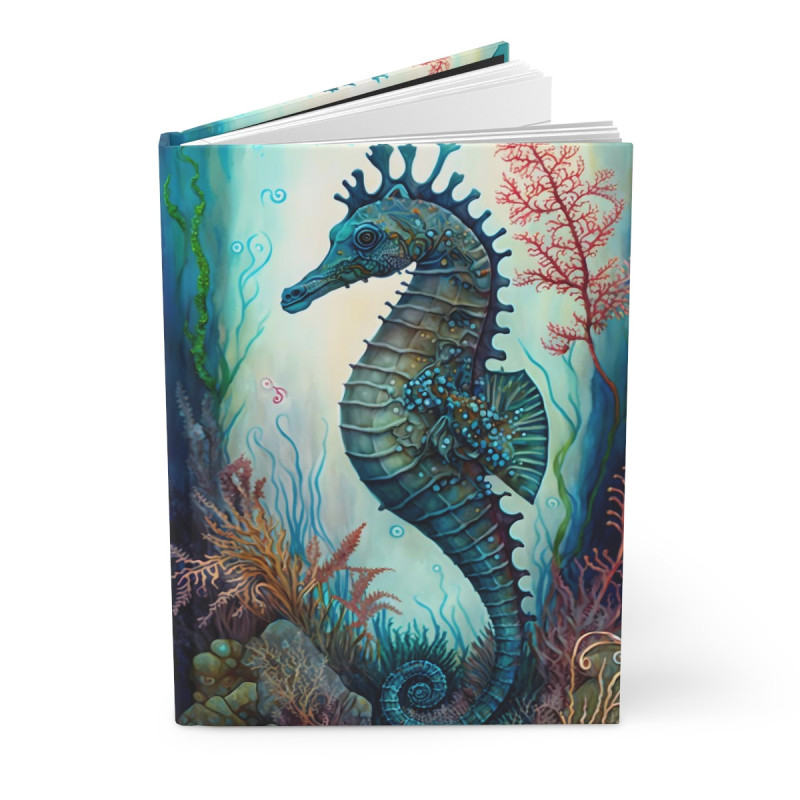 Seahorse Alcohol Marker Style Aquatic Design Journal, Matte,  8" x 5.7"