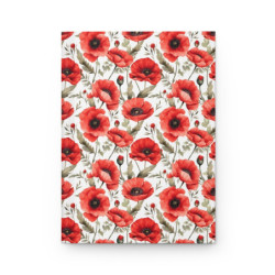 Red Poppy Flower Design  Journal, Matte,  8" x 5.7"