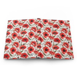 Red Poppy Flower Design  Journal, Matte,  8" x 5.7"