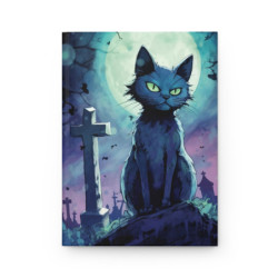 Spooky Halloween Cat in a Graveyard Journal, Matte,  8" x 5.7"