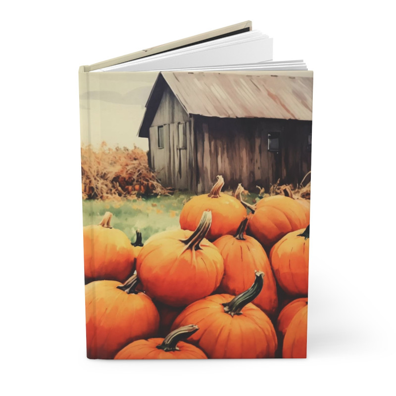 Fall Pumpkins and A Country Barn Journal, Matte,  8" x 5.7"