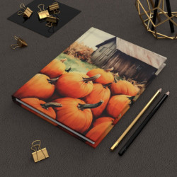 Fall Pumpkins and A Country Barn Journal, Matte,  8" x 5.7"