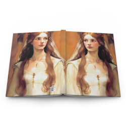 "Damsel Marian Touched By Integrity"  Pre Raphaelite Inspired Medieval Maiden Design Journal, Matte,  8" x 5.7"