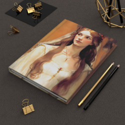 "Damsel Marian Touched By Integrity"  Pre Raphaelite Inspired Medieval Maiden Design Journal, Matte,  8" x 5.7"