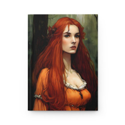 "Damsel Emma Touched By Envy" Pre Raphaelite Inspired Medieval Maiden Design Journal, Matte,  8" x 5.7"