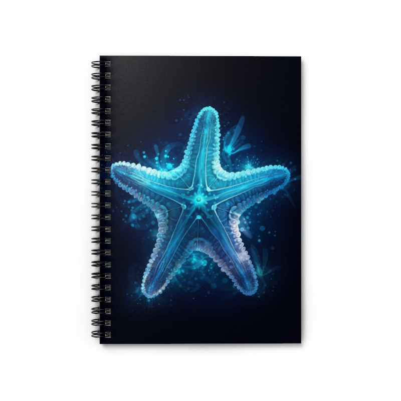 Ethereal Starfish Design Spiral Notebook - Ruled Line, 8" x 6"