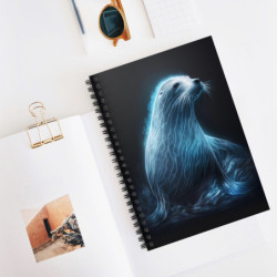 Ethereal Seal Design Spiral Notebook - Ruled Line, 8" x 6"