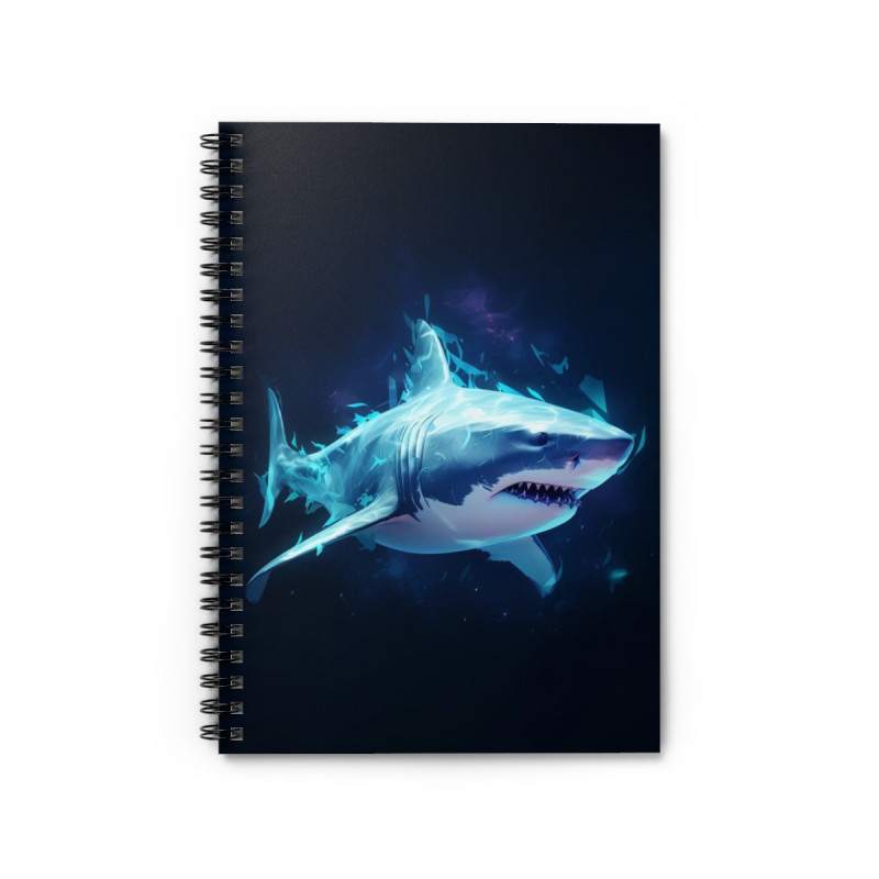 Ethereal Shark Design Spiral Notebook - Ruled Line, 8" x 6"