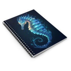Ethereal Seahorse Design Spiral Notebook - Ruled Line, 8" x 6"
