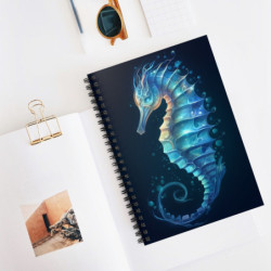 Ethereal Seahorse Design Spiral Notebook - Ruled Line, 8" x 6"