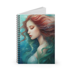 Beautiful Mermaid Spiral Notebook - Ruled Line, 8" x 6"