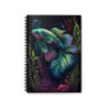 Betta Surrounded By Aquatic Foliage Spiral Notebook - Ruled Line, 8" x 6"