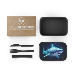 Ethereal Shark Design Eco-Friendly Bento Box with Band and Utensils