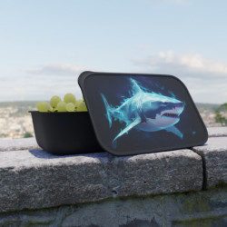 Ethereal Shark Design Eco-Friendly Bento Box with Band and Utensils