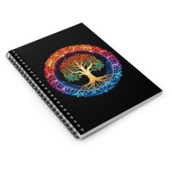 Rainbow Tree of Life Spiral Notebook - Ruled Line, 8" x 6"