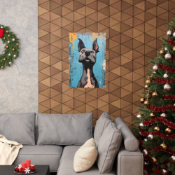 Comical Gray Pitbull Dog Premium Matte Vertical Poster 20" x 30" Poster