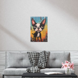 Comical Boston Terrier Premium Matte Vertical Poster 20" x 30" Poster