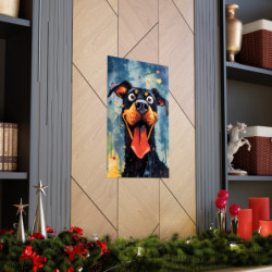 Comical Doberman Dog Premium Matte Vertical Poster 20" x 30" Poster