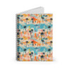 Abstract Summer Beach Vacation Pattern Spiral Notebook - Ruled Line, 8" x 6"