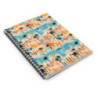 Abstract Summer Beach Vacation Pattern Spiral Notebook - Ruled Line, 8" x 6"