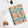 Abstract Summer Beach Vacation Pattern Spiral Notebook - Ruled Line, 8" x 6"