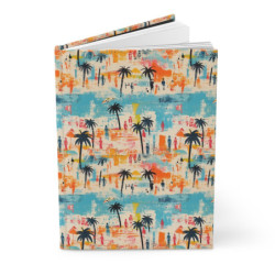 Abstract Summer Beach Vacation Pattern Journal, Matte,  8" x 5.7"