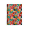 Abstract Christmas Gifts Pattern Spiral Notebook - Ruled Line, 8" x 6"