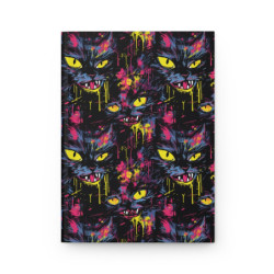 Freaky Neon Halloween Cat Pattern Journal, Matte,  8" x 5.7"