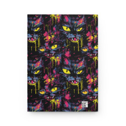 Freaky Neon Halloween Cat Pattern Journal, Matte,  8" x 5.7"