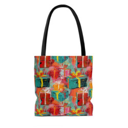 Abstract Christmas Gifts Pattern Tote Bag