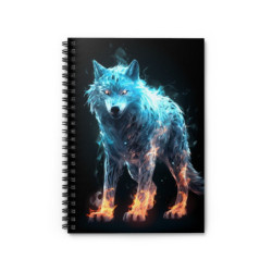 Fiery Wolf Spiral Notebook...