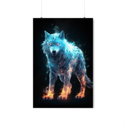 Fiery Wolf Premium Matte Vertical Poster 20" x 30" Poster