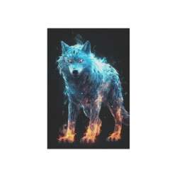 Fiery Wolf Design Garden & House Flag Banner