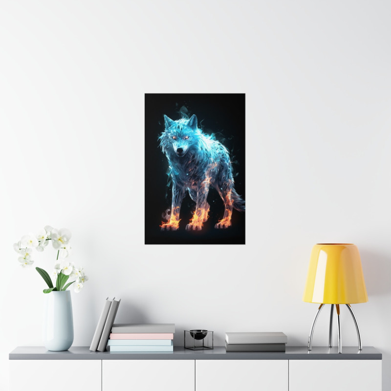 Fiery Wolf Premium Matte Vertical Poster 20" x 30" Poster