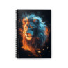 Fiery Lion Spiral Notebook - Ruled Line, 8" x 6"