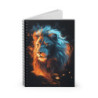 Fiery Lion Spiral Notebook - Ruled Line, 8" x 6"