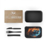 Fiery Lion Eco-Friendly Bento Box with Band and Utensils