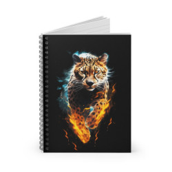 Fiery Cheetah Spiral Notebook - Ruled Line, 8" x 6"