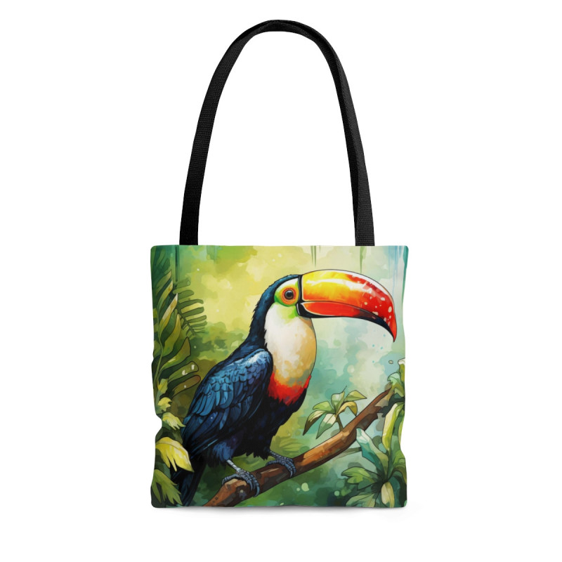 Brightly Colored Toucan in the Rainforest Tote Bag