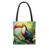 Brightly Colored Toucan in the Rainforest Tote Bag