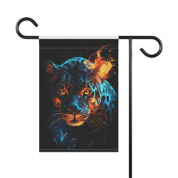 Fiery Leopard Design Garden & House Flag Banner