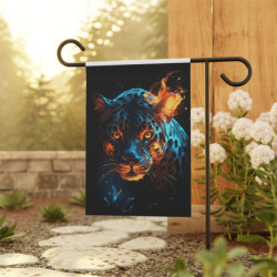 Fiery Leopard Design Garden & House Flag Banner