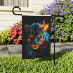 Fiery Leopard Design Garden & House Flag Banner