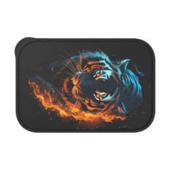 Fiery Tiger Eco-Friendly Bento Box with Band and Utensils