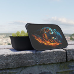 Fiery Tiger Eco-Friendly Bento Box with Band and Utensils